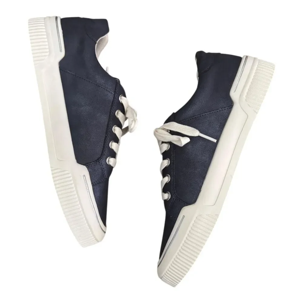 Patrizia Shoes Womens‎ Size 9 Navy Blue Darah N-40 Zip Lace Up Comfort Sneakers